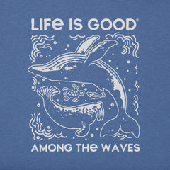Men's Life is Good Among the Waves Whale Short Sleeve Tee