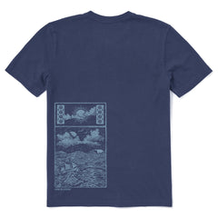 Men's Lighthouse Woodblock Short Sleeve Crusher Tee