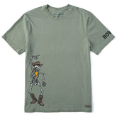 Men's Howdy Cowboy Skeleton Short Sleeve Crusher Tee
