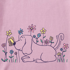 Flower Pup Short Sleeve Toddler Crusher Tee