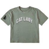 Women's Cat Lady Arch Short Sleeve Crusher Boxy Tee