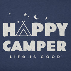 Kids Happy Camper Tent Night Short Sleeve Crusher Tee