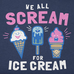 Toddler We All Scream for Ice Cream Short Sleeve Crusher Tee