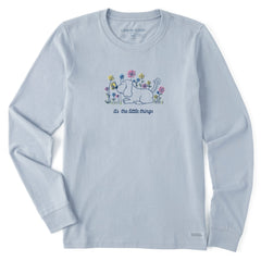 Women's It's the Little Things Butterfly Dog Long Sleeve Crusher Tee