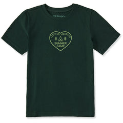 Kids Left My Heart at Summer Camp Short Sleeve Crusher Tee