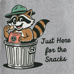 Kids Just Here for The Snacks Raccoon Short Sleeve Crusher Tee