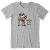 Women's Just Here for The Snacks Raccoon Short Sleeve Tee