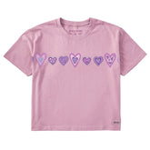 Women's Folk Valentines Short Sleeve Crusher Boxy Tee