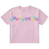 Women's Candy Hearts Short Sleeve Crusher Boxy Tee