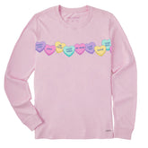 Women's Candy Hearts Long Sleeve Crusher Tee