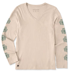 Women's Celtic Clovers Long Sleeve Crusher Vee