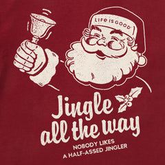 Women's Jingle Santa Long Sleeve Crusher Tee