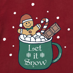 Women's Let it Snow Mug Cocoa Long Sleeve Crusher Tee
