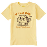 Kids Taco Cat Palindrome Short Sleeve Crusher Tee