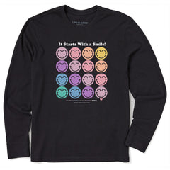 Men's LIG x S.W.Smiley Grid Long Sleeve Crusher Tee