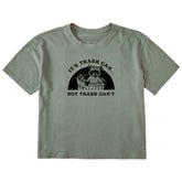 Women's IT's Trash Can Not Trash Can't Short Sleeve Crusher Boxy Tee