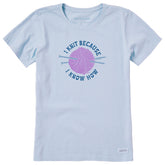 Women's I Knit Because I Know How Short Sleeve Crusher Tee