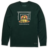 Men's Rocket Fireplace Peace Long Sleeve Crusher Tee
