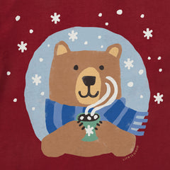 Women's Cocoa Bear Long Sleeve Crusher Tee