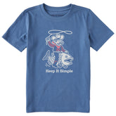 Kids Keep it Simple Cowboy Fish Short Sleeve Crusher Tee
