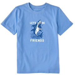 Kids Let's Be Friends Shark Short Sleeve Crusher Tee