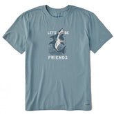 Men's Let's Be Friends Shark Short Sleeve Crusher Tee