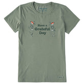 Women's Have a Grateful Day Dancing Skeletons Short Sleeve Crusher Tee