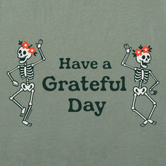 Women's Have a Grateful Day Dancing Skeletons Short Sleeve Crusher Tee