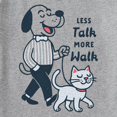 Women's Less Talk More Walk Dog and Cat Short Sleeve Tee
