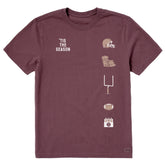 Men's Tis the Season Football Medley Short Sleeve Crusher Tee