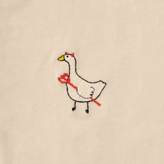 Women's Embroidered Devil Goose Short Sleeve Crusher Vee