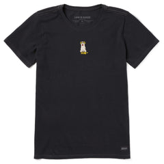 Women's Embroidered Silly Ghost Pup Short Sleeve Crusher Tee