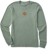 Women's Happy Fall Leaf Long Sleeve Crusher Tee