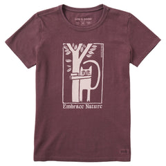 Women's Embrace Nature Cat Short Sleeve Crusher Tee