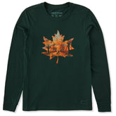 Women's Leaf Your Worries Behind Long Sleeve Crusher Tee