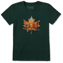 Women's Leaf Your Worries Behind Short Sleeve Crusher Tee