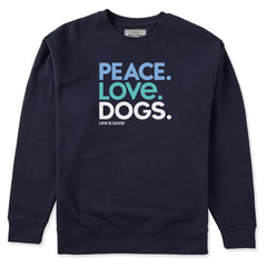 Adult Unisex Peace Love Dogs Every Wear Crew Sweatshirt