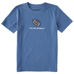 Kids Tis the Season Football Short Sleeve Crusher Tee