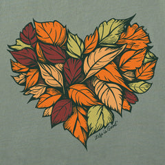 Women's Leaf Heart Long Sleeve Crusher Vee