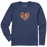 Women's Leaf Heart Long Sleeve Crusher Tee