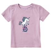 Toddler Unicycle Unicorn Short Sleeve Crusher Tee