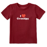 Toddler I Heart Grandpa Short Sleeve Crusher Tee