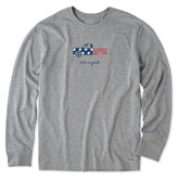 Men's Patriotic Truck Long Sleeve Crusher-LITE Tee
