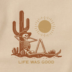 Adult Unisex Life was Good Cowboy Skull Every Wear Crew Sweatshirt