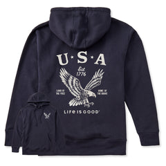 Adult Unisex USA 1776 Eagle Every Wear Hoodie Sweatshirt