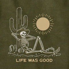 Adult Unisex Life was Good Cowboy Skull Every Wear Hoodie Sweatshirt