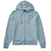 Women's Heart Simple Good Vibes Fleece Zip Hoodie