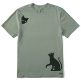Men's Two Curious Cats Short Sleeve Crusher Tee