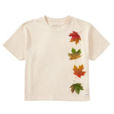 Women's Leaves Fluttering Short Sleeve Crusher Boxy Tee