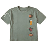 Women's Happy Fall Y'all Icons Short Sleeve Crusher Boxy Tee